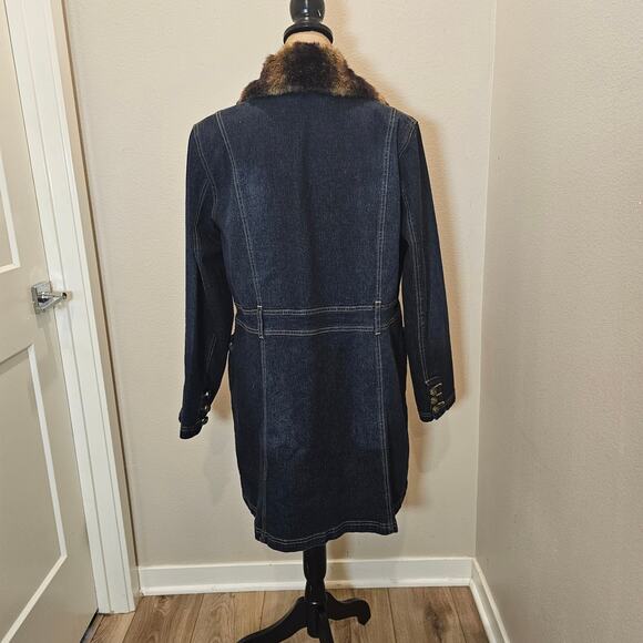DG2 Diane Gilman Jean Jacket with Removable Faux Fur Collar Size L - Picture 6 of 9